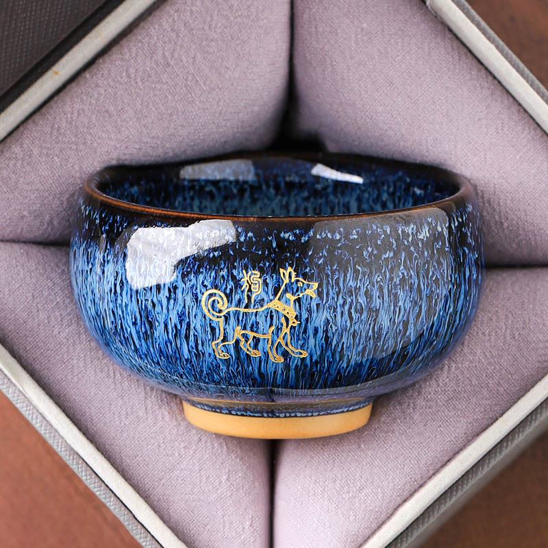 Tazza da tè in ceramica con Buddha Stones, zodiaco cinese, anno del cavallo, tazza da tè Kung Fu, 135 ml - Cane 7,5 cm*4,8 cm*135 ml - image 10