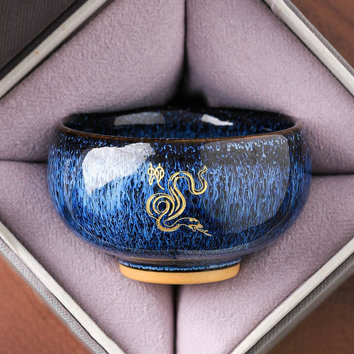 Tazza da tè in ceramica con Buddha Stones, zodiaco cinese, anno del cavallo, tazza da tè Kung Fu, 135 ml - Serpente 7,5 cm*4,8 cm*135 ml - image 6