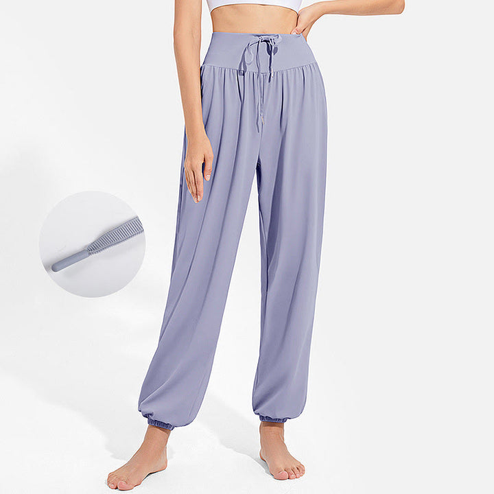 Pantaloni harem da donna con coulisse elasticizzata e motivo Buddha Stones, ideali per sport, yoga e ginnastica, con tasche. - Blu acciaio chiaro - US8-10, UK/AU12-14, EU40-42 (2XL) - image 0
