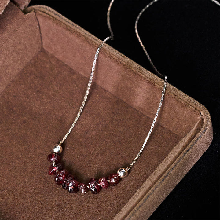 Collana con ciondolo Buddha Stones, ossidiana nera, quarzo fumé, granato, acquamarina, quarzo fragola, cristallo rosa, forza - image 16