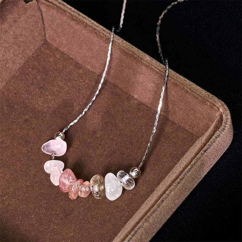 Collana con ciondolo Buddha Stones, ossidiana nera, quarzo fumé, granato, acquamarina, quarzo fragola, cristallo rosa, forza - image 22