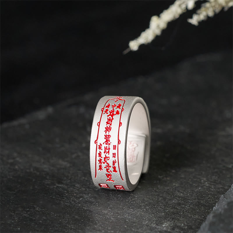 Anello regolabile con scritta in rame Buddha Stones - Bianco rame (regolabile) - image 0