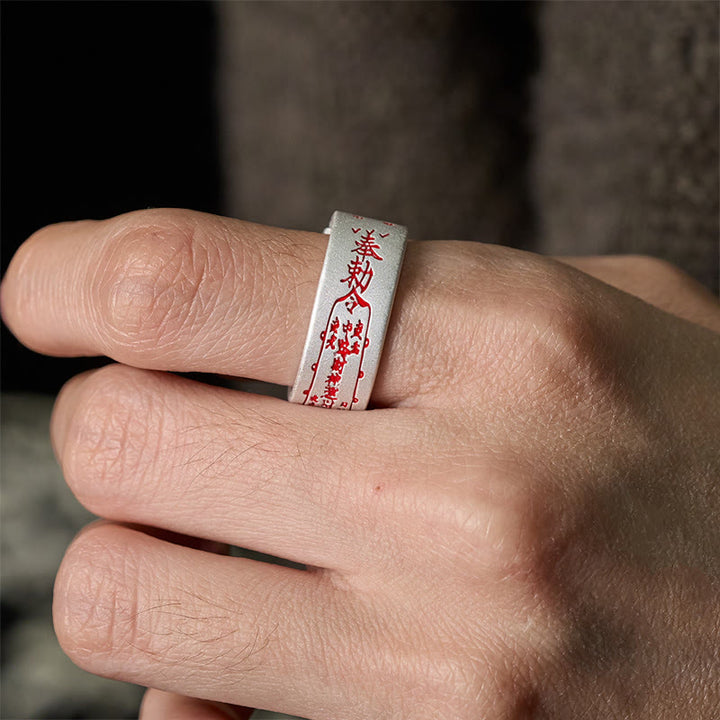 Anello regolabile con scritta in rame Buddha Stones - image 4