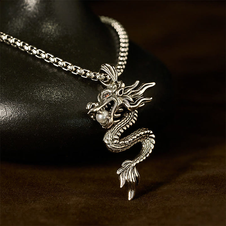 Collana con ciondolo in rame con Buddha Stones drago, simbolo di equilibrio e fortuna - image 1