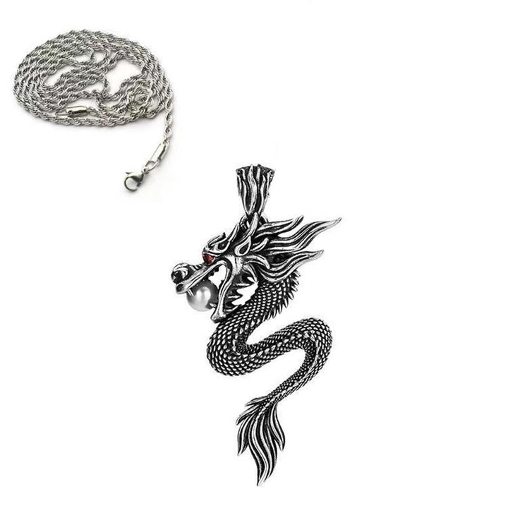 Collana con ciondolo in rame con Buddha Stones drago, simbolo di equilibrio e fortuna - Drago di rame con catena intrecciata - image 10