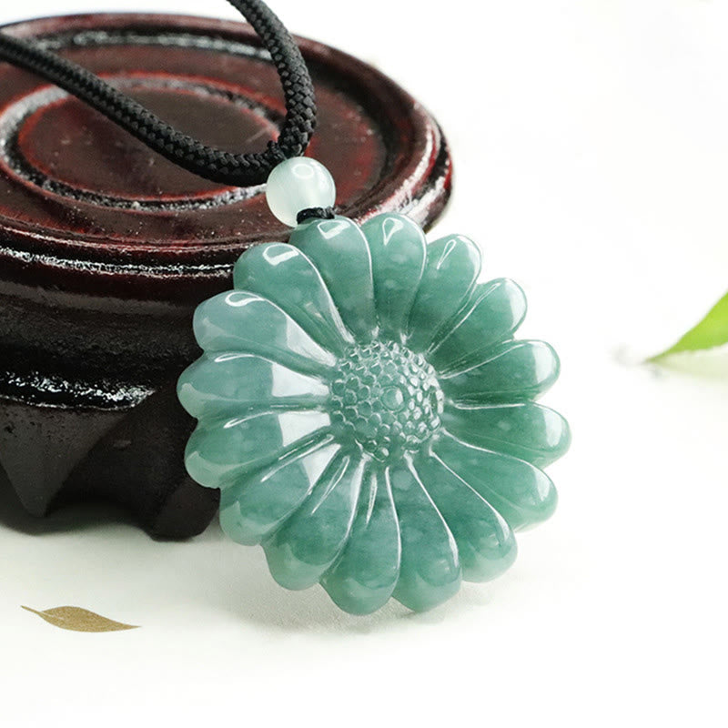 Buddha Stones Collana con pendenti di giada e girasole "Abbondanza" - image 6