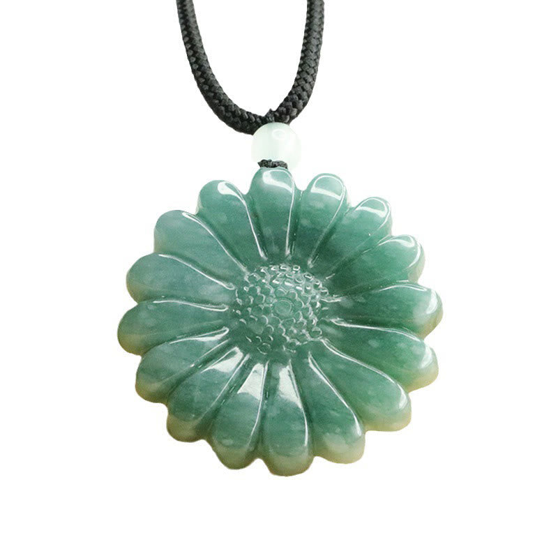 Buddha Stones Collana con pendenti di giada e girasole "Abbondanza" - image 7