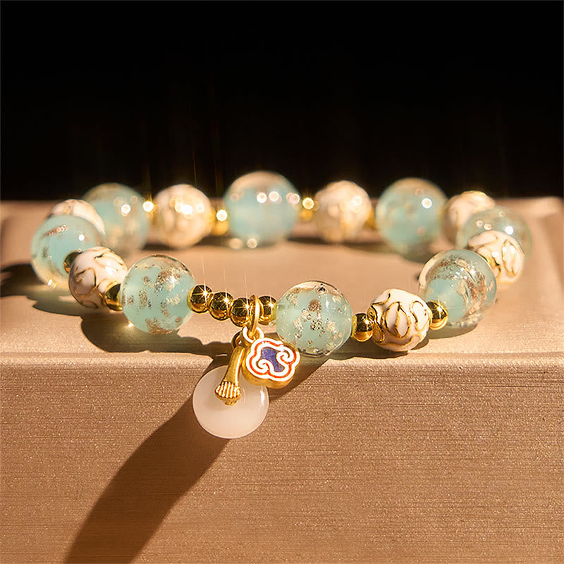 Braccialetto delle benedizioni in vetro blu Liuli Buddha Stones - image 1