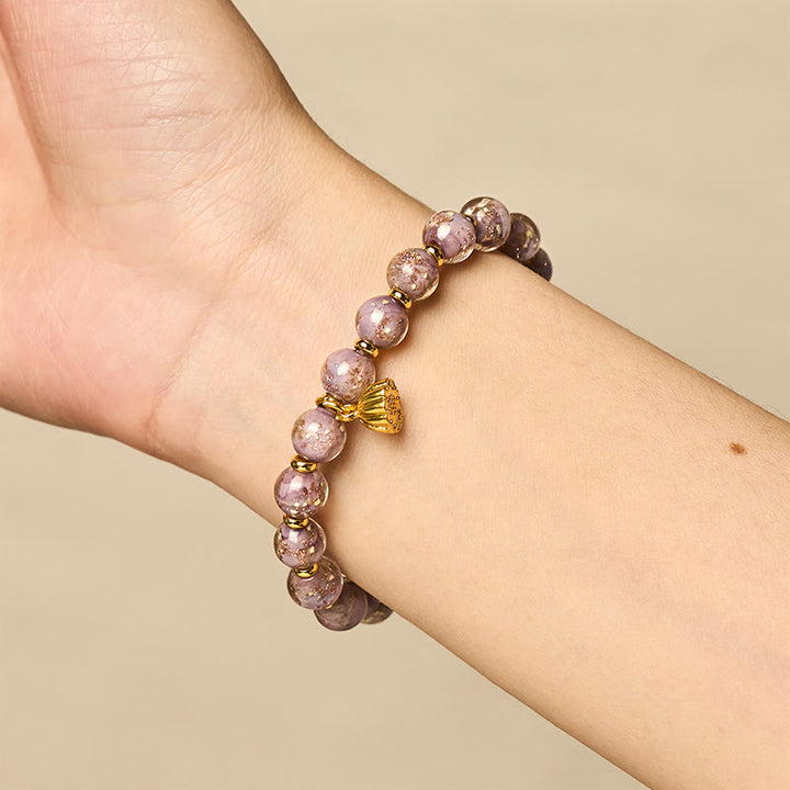 Braccialetto portafortuna in vetro viola Liuli Buddha Stones - image 4