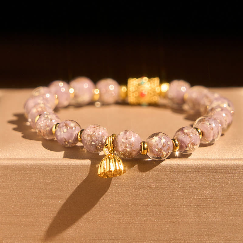 Braccialetto portafortuna in vetro viola Liuli Buddha Stones - image 1
