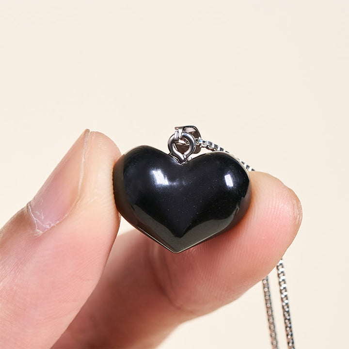 Collana con ciondolo a forma di cuore in Buddha Stones, ametista, topazio, cristallo rosa, opale, occhio di tigre, cristallo bianco, diaspro rosso, amazzonite, avventurina verde, ossidiana nera, citrino. - image 41