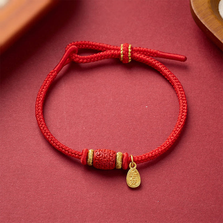 Buddha Stones Braccialetto portafortuna in filo di rame rosso con carattere Om Mani Padme Hum Fu - image 9