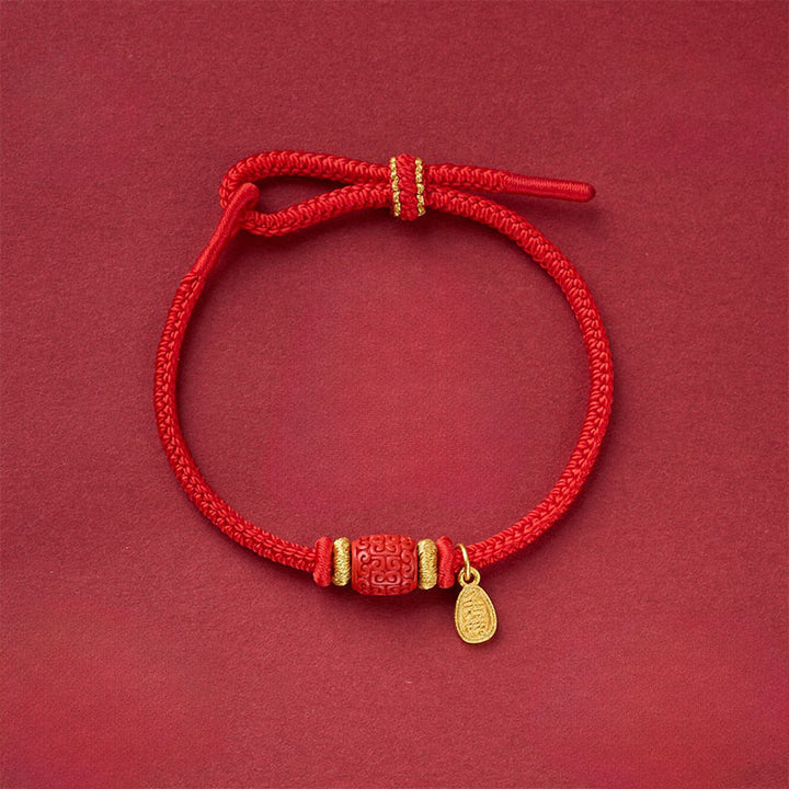 Buddha Stones Braccialetto portafortuna in filo di rame rosso con carattere Om Mani Padme Hum Fu - Perlina con motivo a nuvola in filo rosso rame (circonferenza del polso: 13-25 cm) - image 8
