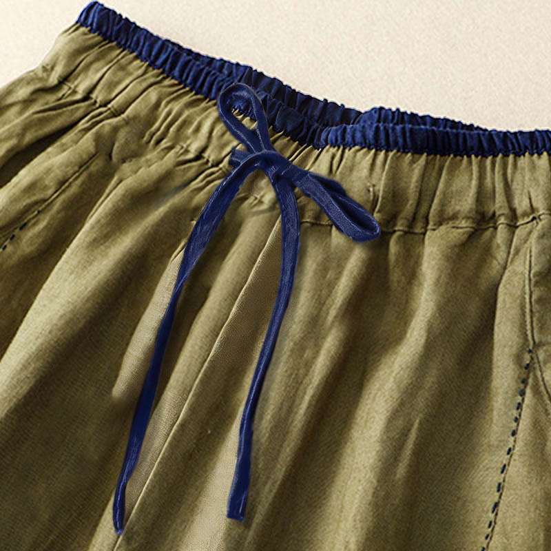 Buddha Stones Pantaloni harem da donna con tasche, lunghezza 7-8, con design color blocking, modello Commute - image 10