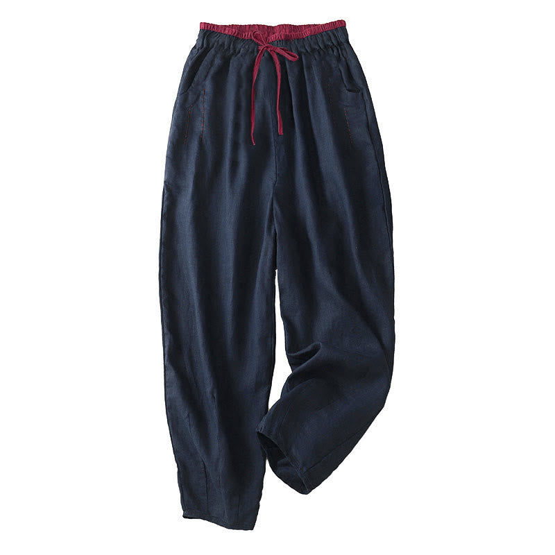 Buddha Stones Pantaloni harem da donna con tasche, lunghezza 7-8, con design color blocking, modello Commute - Blu notte - US8-10, UK/AU12-14, EU40-42 (2XL) - image 13