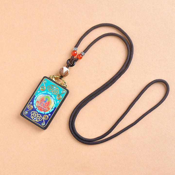 Collana con ciondolo in legno di ebano e Buddha Stones della medicina, simbolo della pace - image 1