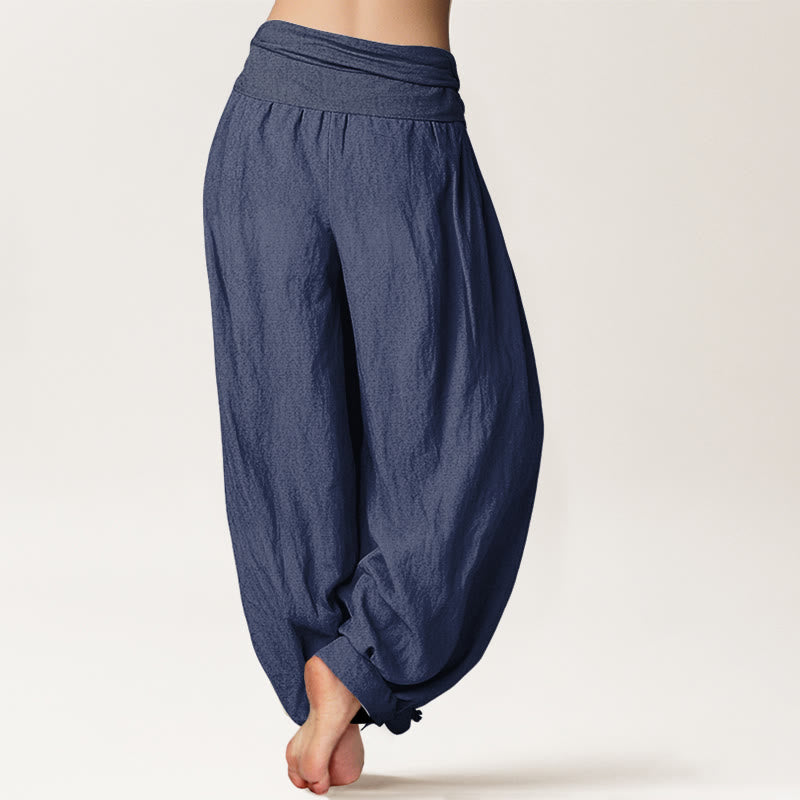 Buddha Stones Pantaloni harem da donna in puro cotone con elastico in vita e motivo a farfalla e tarassaco - image 6