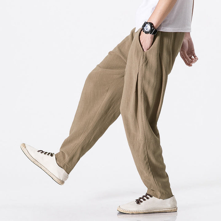 Buddha Stones Pantaloni da uomo in poliestere con coulisse elastica in vita, lunghezza caviglia, tasche - Legno robusto - US/UK/AU46, EU56 (5XL) - image 6