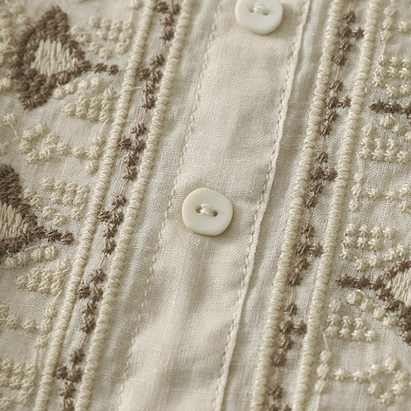 Buddha Stones Camicia da donna in poliestere con maniche corte e scollo rotondo con motivo floreale estivo - image 18