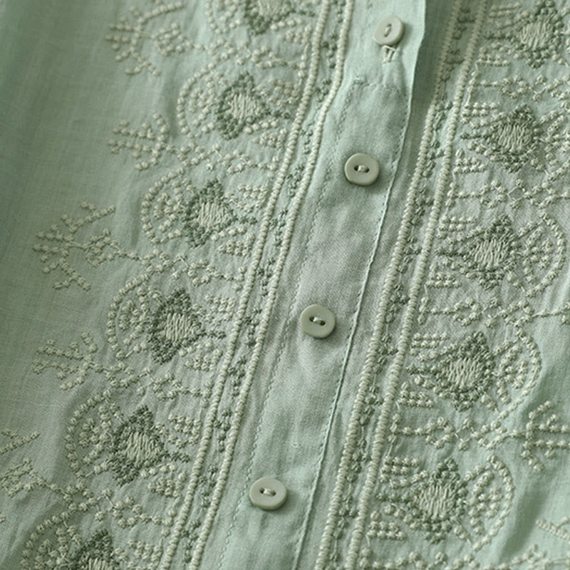 Buddha Stones Camicia da donna in poliestere con maniche corte e scollo rotondo con motivo floreale estivo - image 13