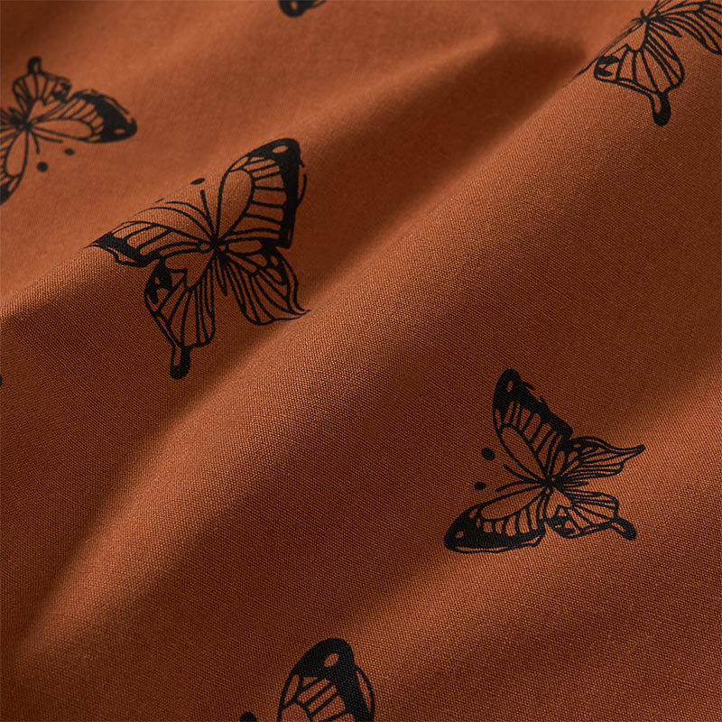 Buddha Stones Camicia da donna in poliestere con scollo a V e maniche lunghe, motivo a farfalla - image 1