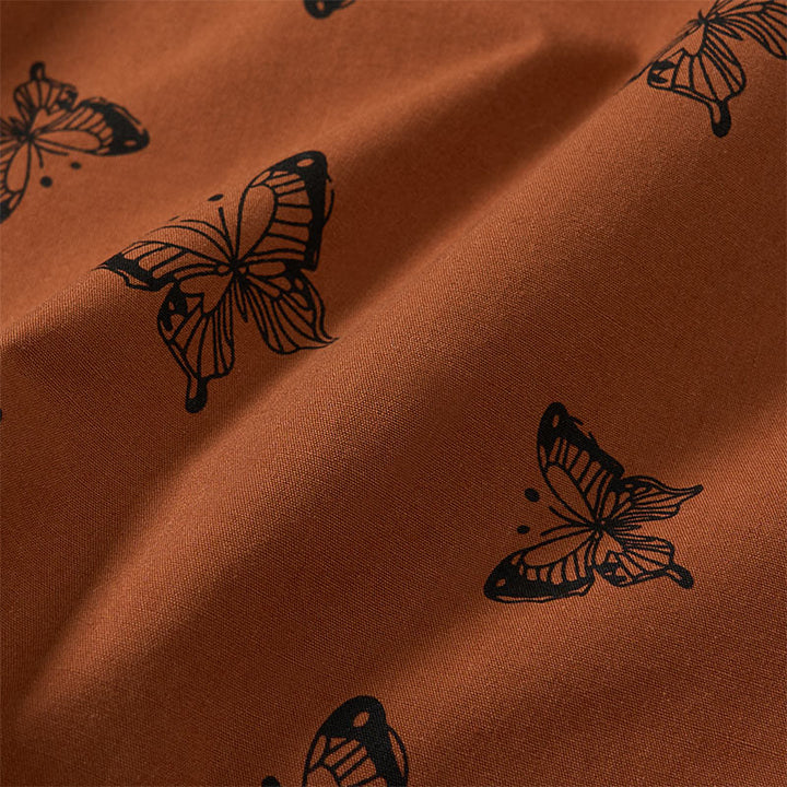 Buddha Stones Camicia da donna in poliestere con scollo a V e maniche lunghe, motivo a farfalla - image 1