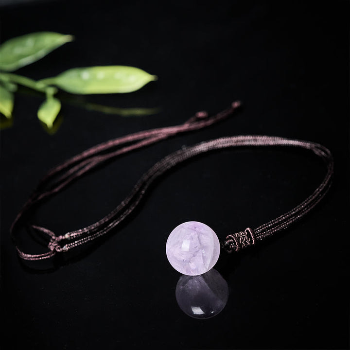 Buddha Stones Collana con pendente Balance in ametista, agata gialla, agata varia, cristallo rosa, lazurite, lapislazzuli - image 2