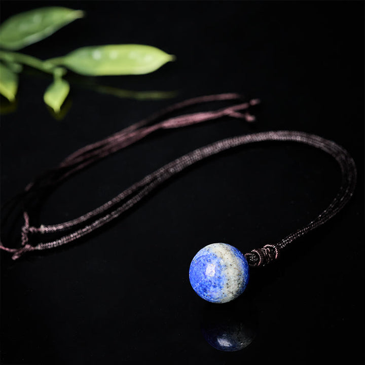 Buddha Stones Collana con pendente Balance in ametista, agata gialla, agata varia, cristallo rosa, lazurite, lapislazzuli - image 25
