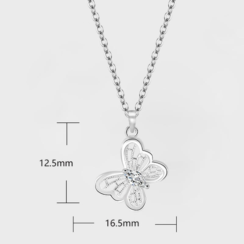 Buddha Stones Collana con ciondolo a forma di farfalla in argento sterling 999 con protezione - image 7