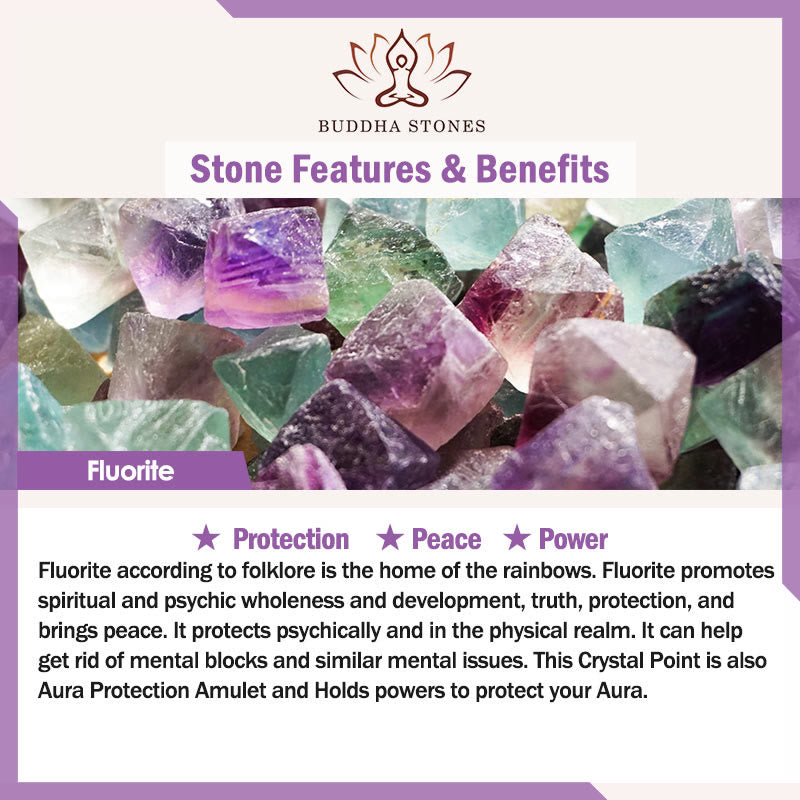 Anello di protezione in fluorite naturale Buddha Stones - image 7