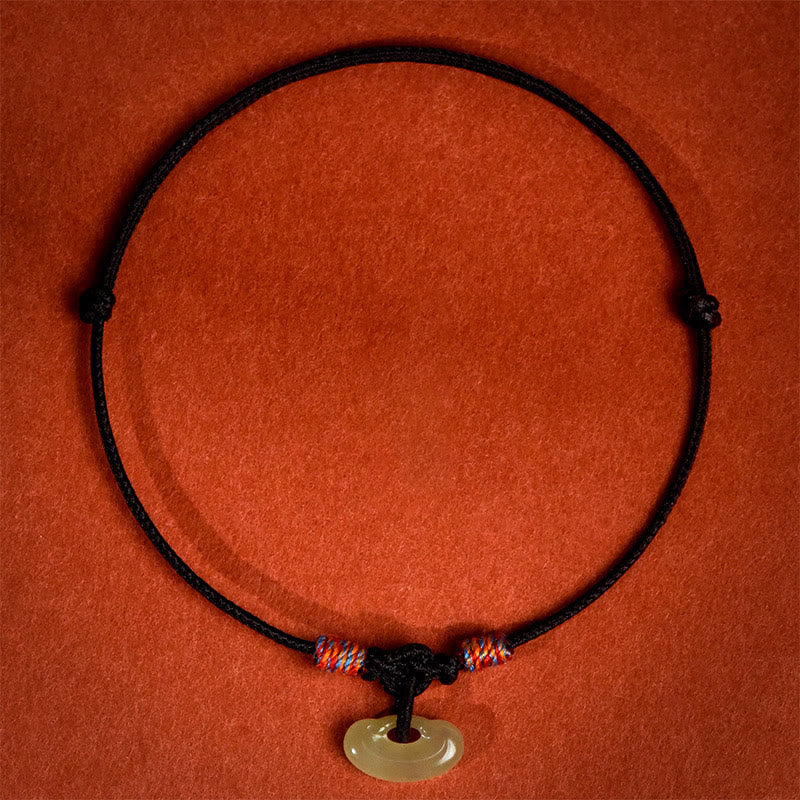 Buddha Stones Collare protettivo regolabile per cani e gatti con cordino rosso intrecciato in giada. - Nero - 50-65 cm - image 16