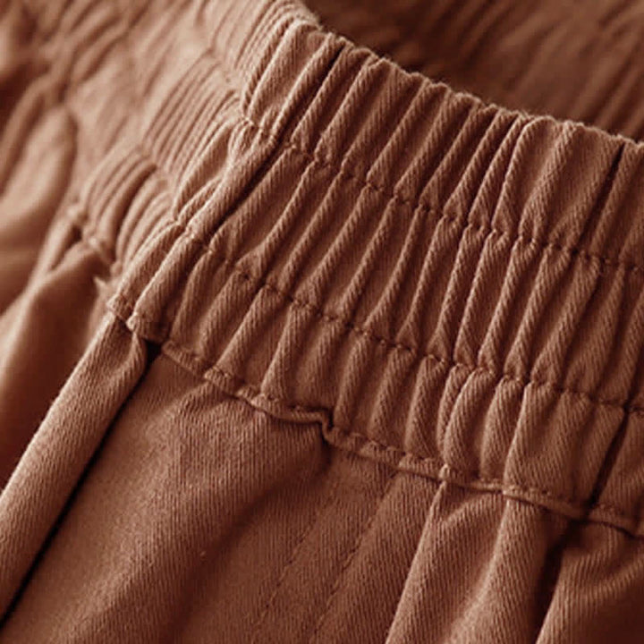Buddha Stones Pantaloni corti da donna estivi in ​​cotone con elastico in vita e tasche. - image 16