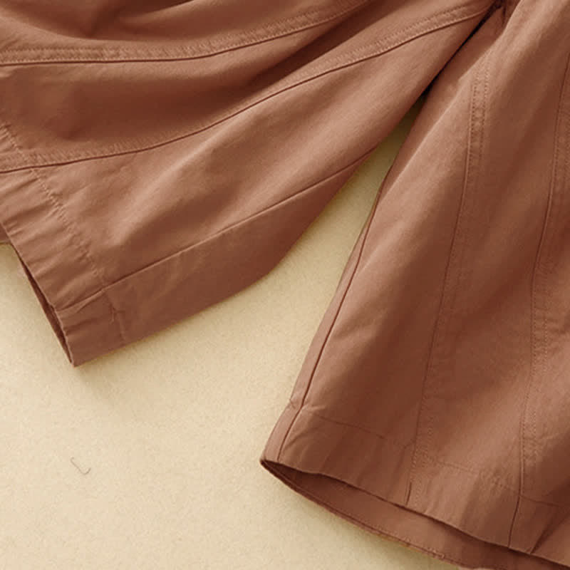 Buddha Stones Pantaloni corti da donna estivi in ​​cotone con elastico in vita e tasche. - image 18
