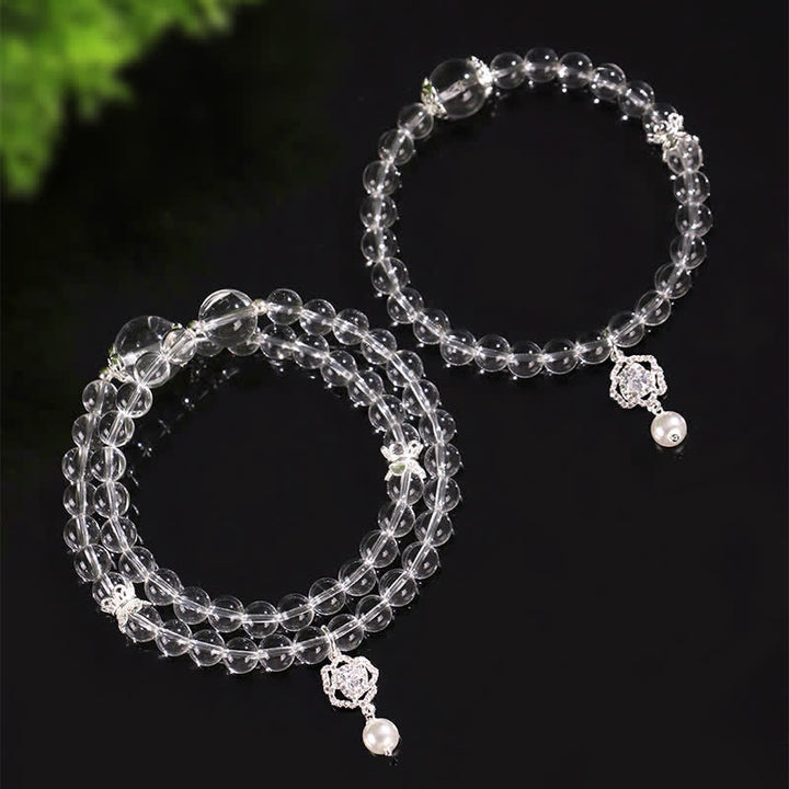 Buddha Stones Bracciale con perla di quarzo trasparente naturale - image 11
