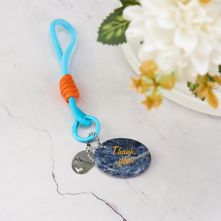 Buddha Stones Portachiavi decorativo "Thank Gifts" in sodalite naturale, ideale per un momento di relax. - image 1
