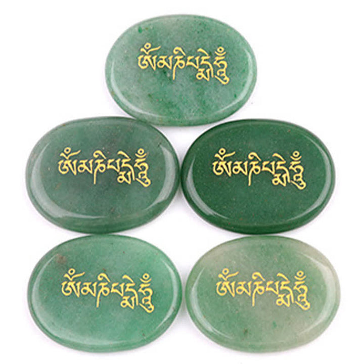 Buddha Stones Pietra da Palmo in Ametista e Occhio di Tigre con Incisione "Om Mani Padme Hum" – Decorazione in Cristallo (35 x 45 mm) - image 22