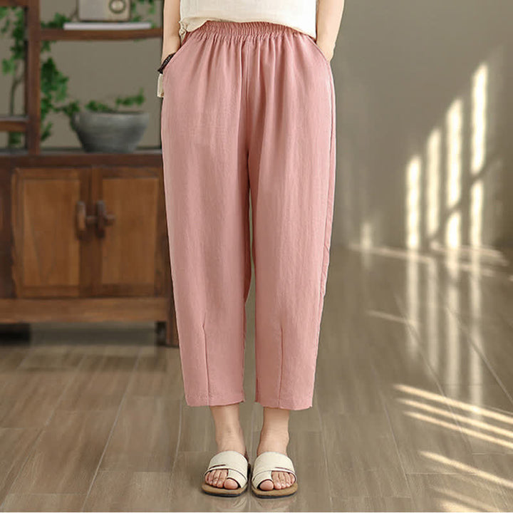 Buddha Stones Pantaloni estivi casual da donna a tinta unita, affusolati e con tasche. - image 20