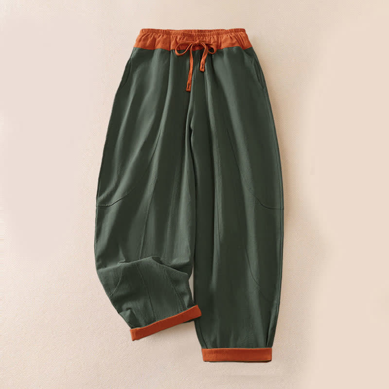 Pantaloni harem da donna in velluto a coste con contrasto di colore, foderati in pile termico e tasche, con Buddha Stones - Versione per tutte le stagioni - Verde studentesco - US16, UK/AU20, EU48 (3XL) - image 35