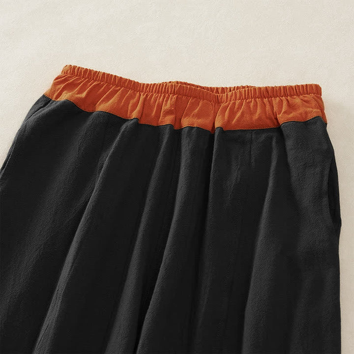 Pantaloni harem da donna in velluto a coste con contrasto di colore, foderati in pile termico e tasche, con Buddha Stones - image 44