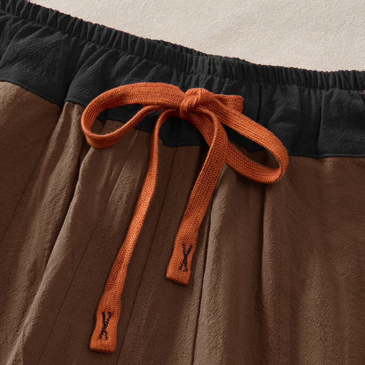 Pantaloni harem da donna in velluto a coste con contrasto di colore, foderati in pile termico e tasche, con Buddha Stones - image 49