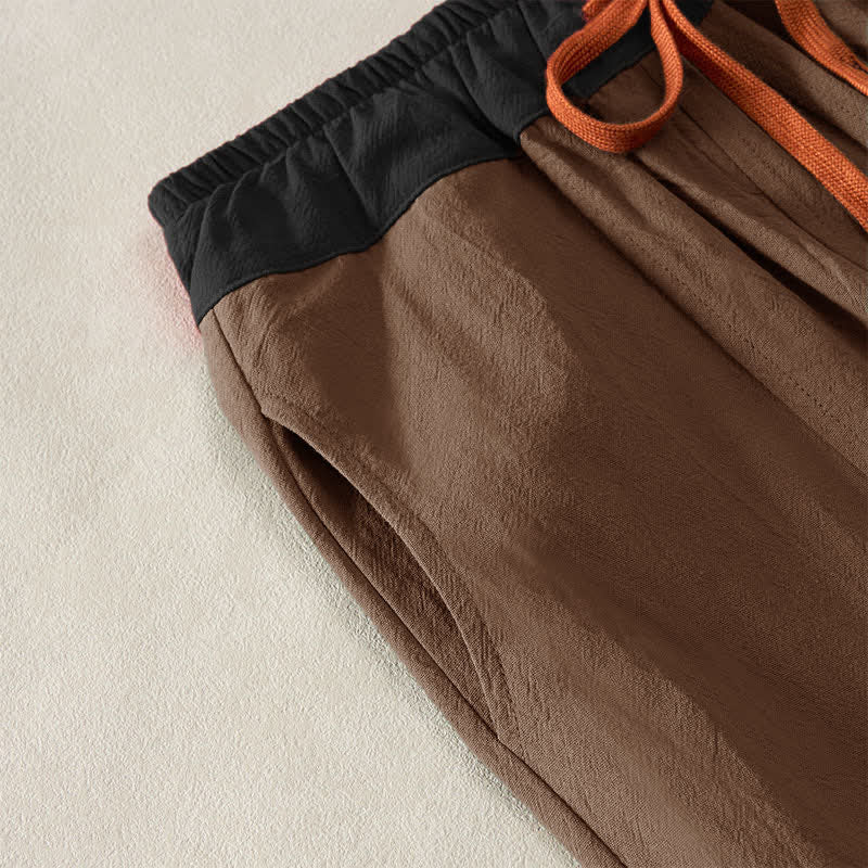 Pantaloni harem da donna in velluto a coste con contrasto di colore, foderati in pile termico e tasche, con Buddha Stones - image 48