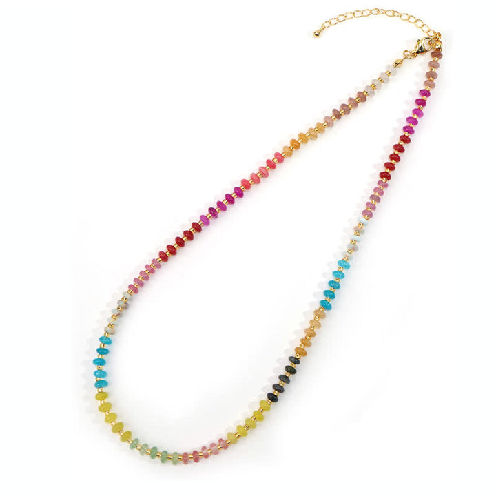 Buddha Stones Collana terapeutica con perle sfumate di acquamarina naturale, quarzo trasparente e topazio. - Perline di colori assortiti - image 3