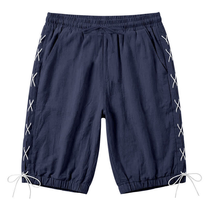 Pantaloncini Bermuda da uomo a gamba dritta con coulisse e spacchi laterali, modello Buddha Stones Summer Casual, con tasche. - Blu mezzanotte - US/UK/AU44，EU54 (3XL) - image 43