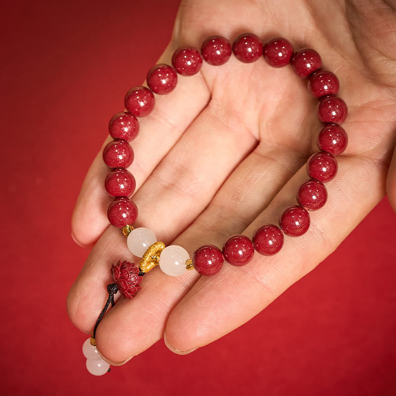 Buddha Stones Bracciale dell'Illuminazione al Loto in Cinnabro - image 11