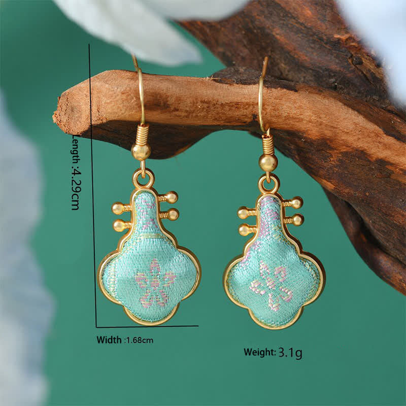 Buddha Stones Orecchini pendenti Song Brocade Colorful Tone Floral Prosperity. - Pipa - Canzone Brocade (Prosperità♥Armonia) - image 4