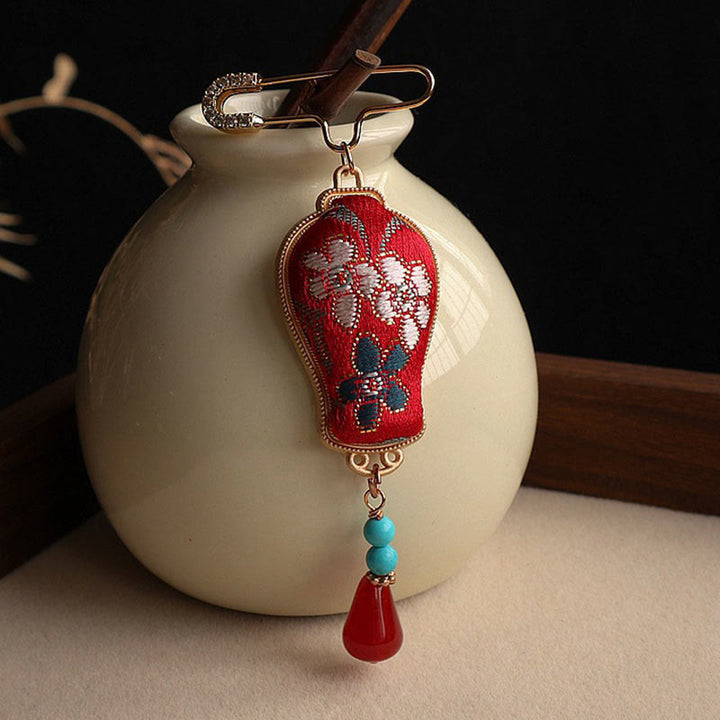 Buddha Stones Vaso in broccato Song, design elegante, spilla - image 0