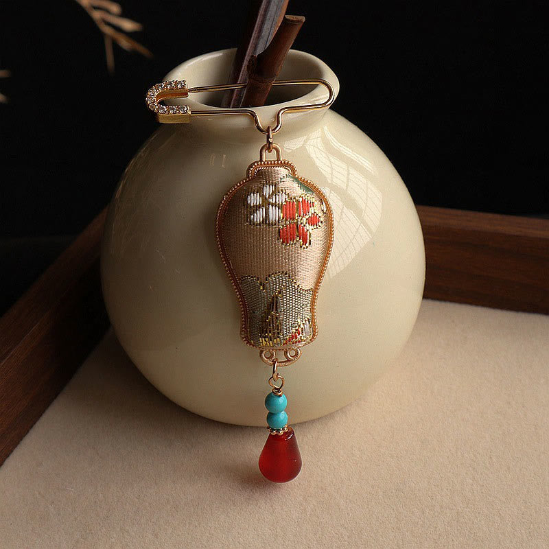 Buddha Stones Vaso in broccato Song, design elegante, spilla - image 4