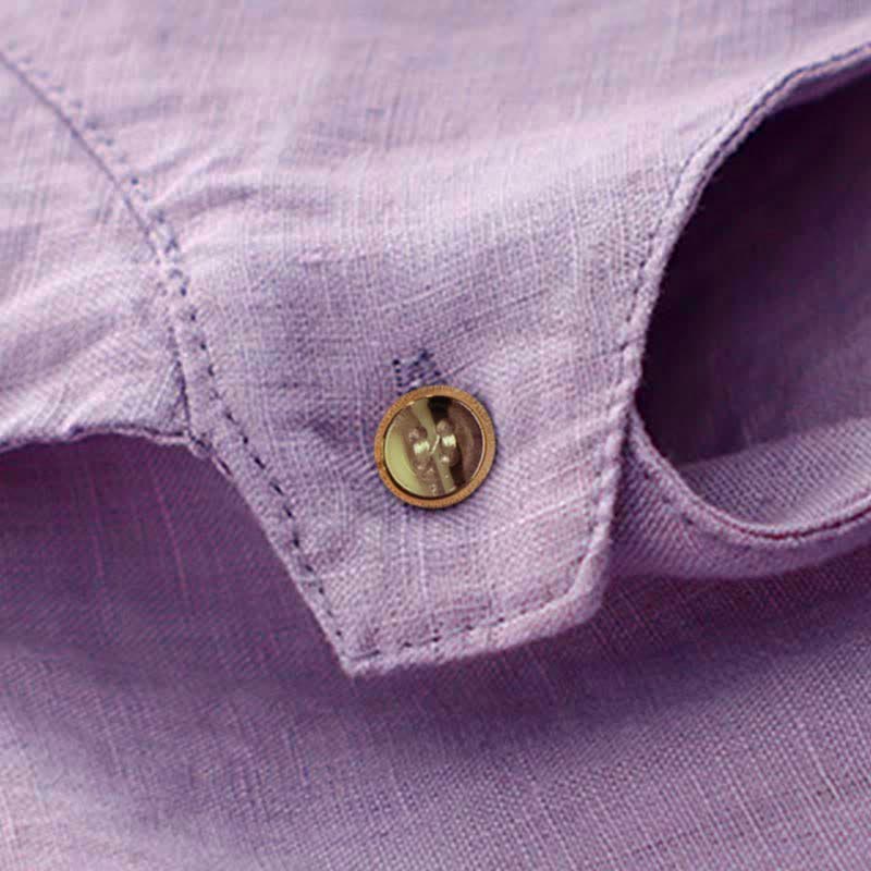 Buddha Stones Camicia senza maniche da donna estiva, casual, minimalista, con bottoni e tasca, tinta unita. - image 14
