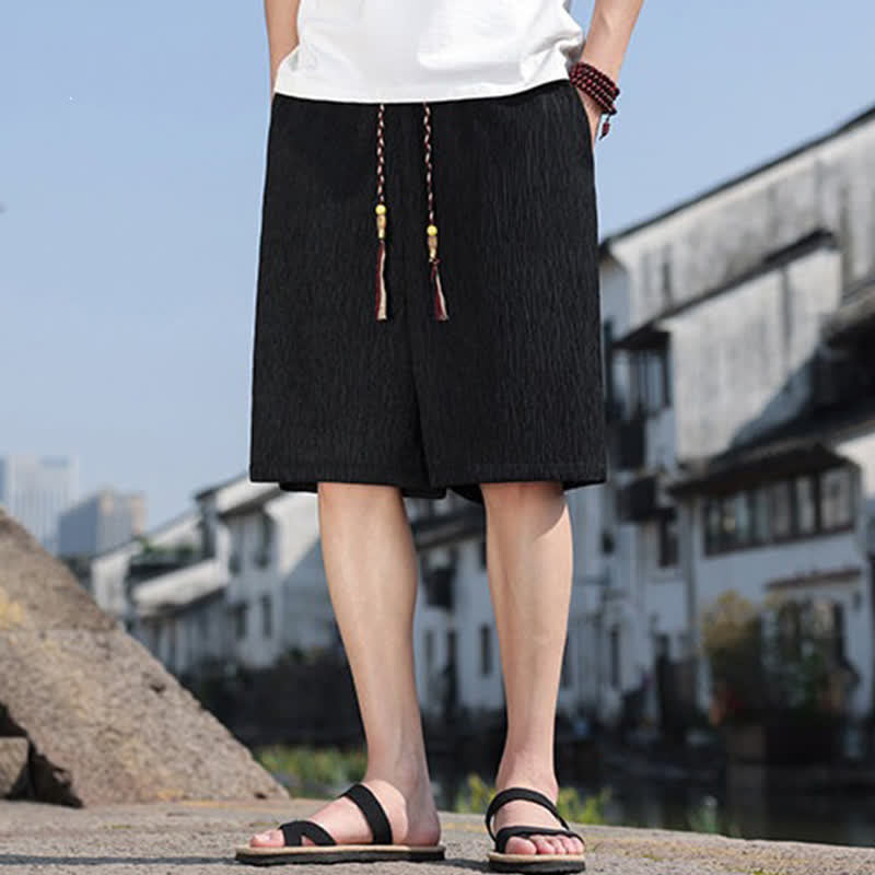 Pantaloncini Bermuda da uomo, tinta unita, con coulisse e tasche, con stampa Buddha Stones, ideali per l'estate. - image 13