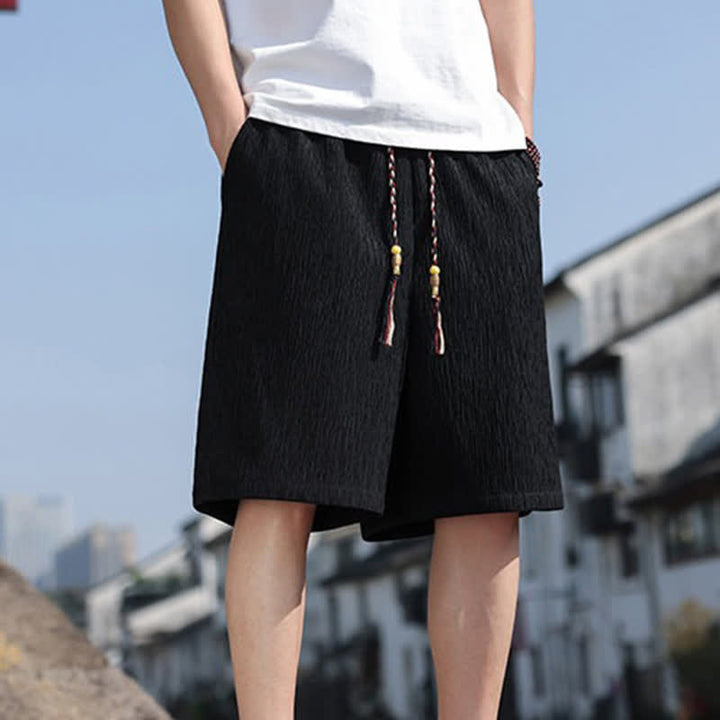 Pantaloncini Bermuda da uomo, tinta unita, con coulisse e tasche, con stampa Buddha Stones, ideali per l'estate. - image 12